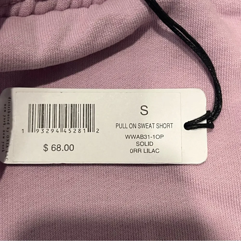NWT WeWoreWhat High-Rise Pull On Sweat Shorts in Lilac Size Small